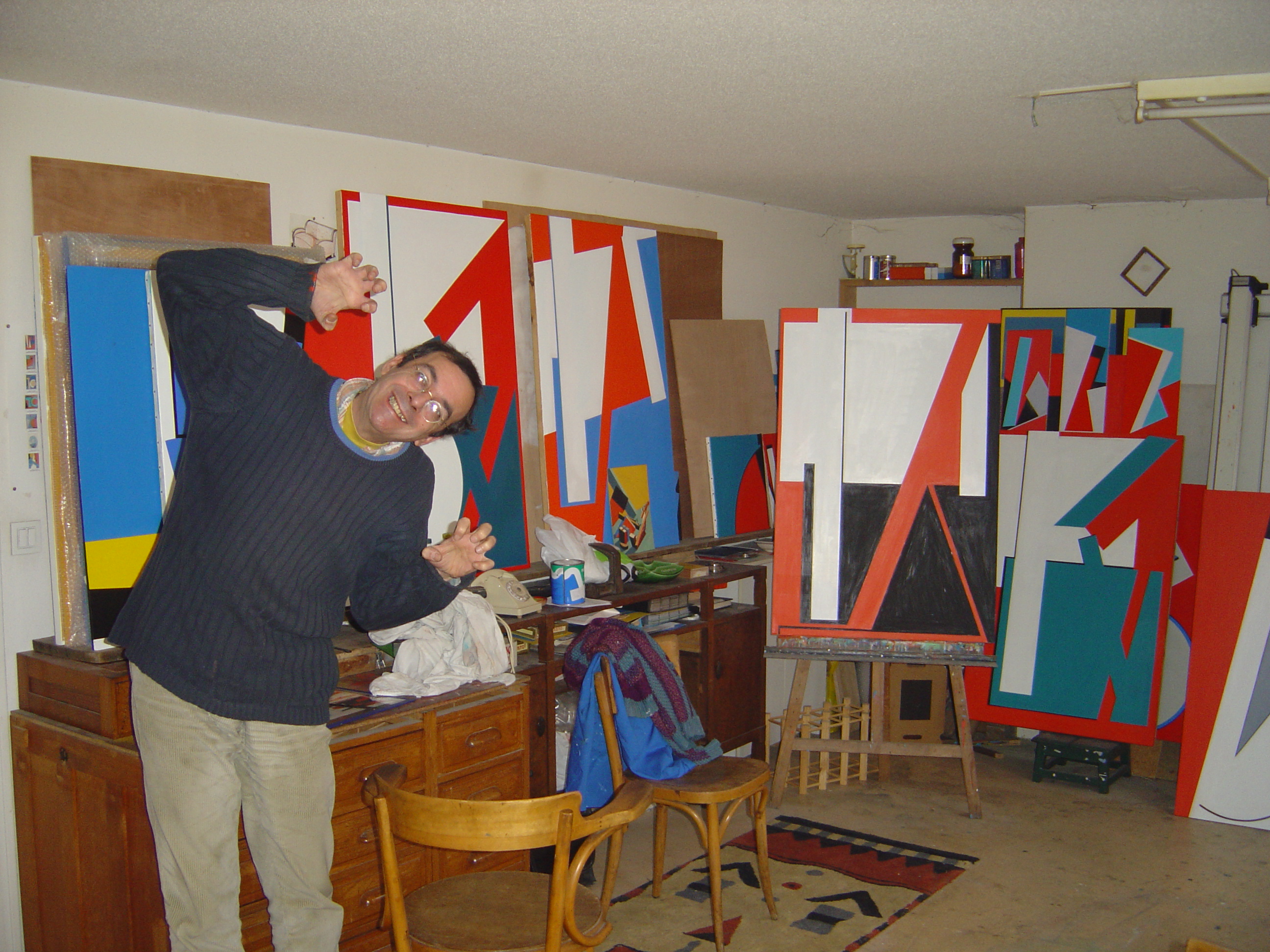 Photo de Patrick Chenciner dans son atelier